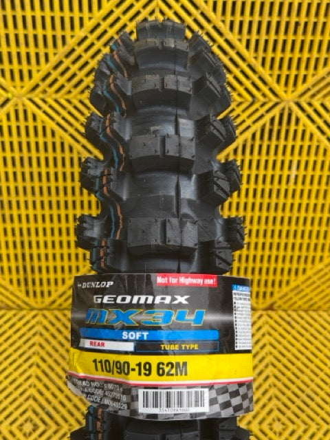 Dunlop Geomax MX34 Rear Tyre 110/90-19