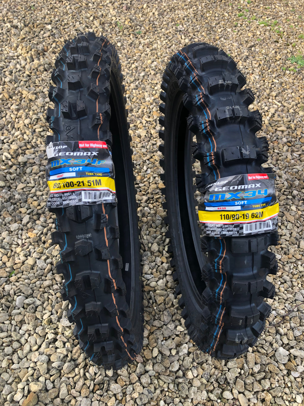 Dunlop Geomax MX34 80/100-21 + 110/90-19 Tyre Pair